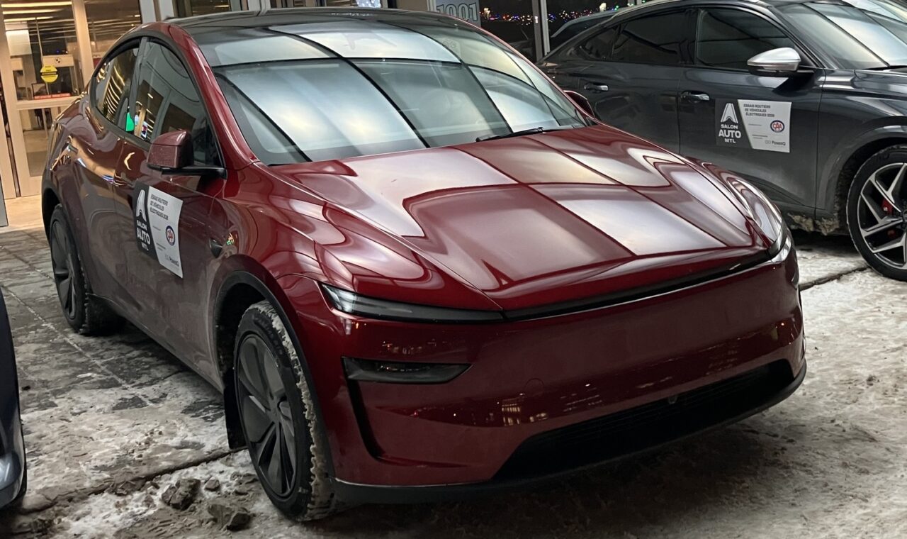 Tesla Model Y na cesti.