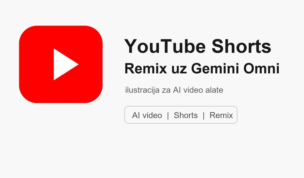 Ilustracija YouTube Shorts i Gemini Omni alata.