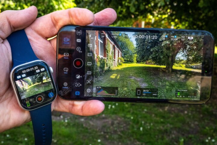iPhone i Apple Watch s Blackmagic Camera sučeljem za daljinsko upravljanje snimanjem