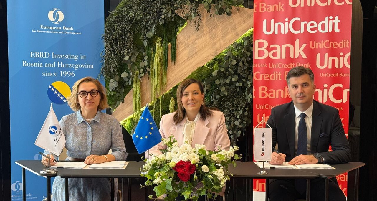 Predstavnici EBRD-a i UniCredit Bank Mostar na predstavljanju programa financiranja.