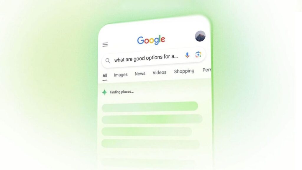 Google Search s AI Overviews prikazom na mobilnom telefonu