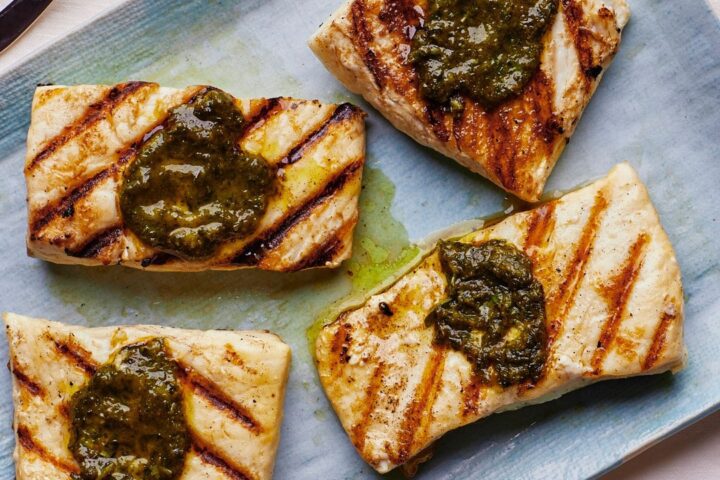 Grilled fish on a grill