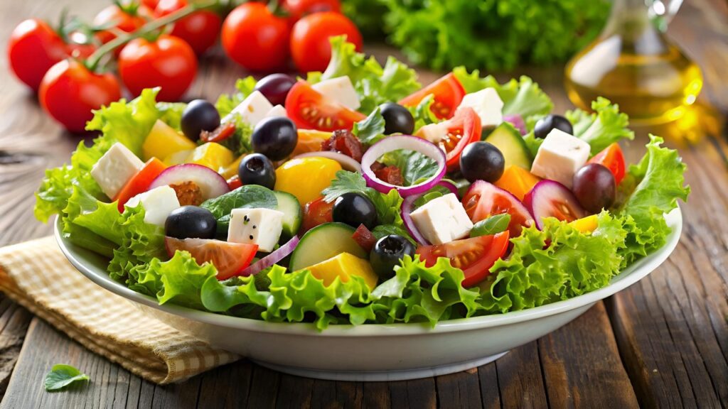 Salata s rajčicama, krastavcima i sirom