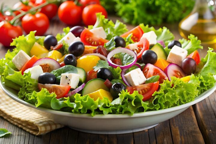 Salata s rajčicama, krastavcima i sirom