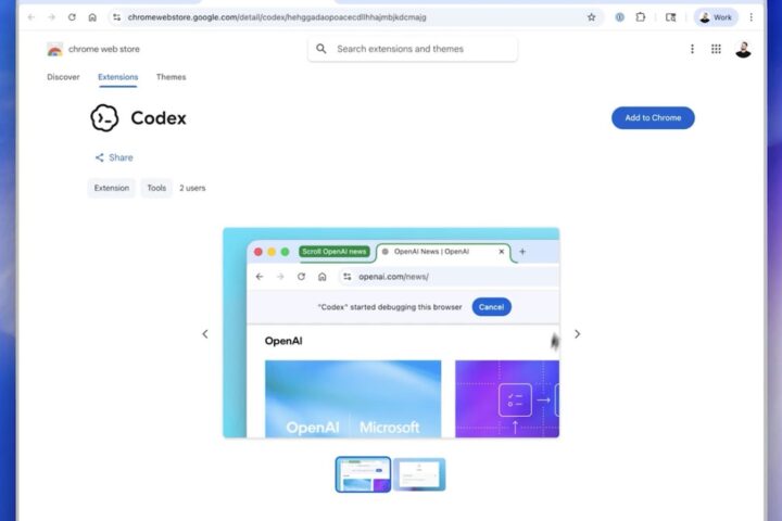 OpenAI predstavio Codexovu ekstenziju za Chrome