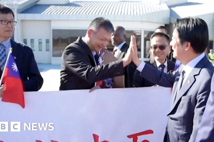 Tajvanski predsjednik Lai Ching-te tokom dolaska u Eswatini