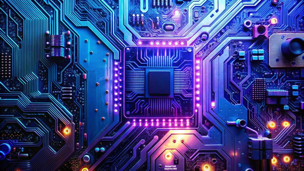 Ilustracija ra?unalnog ?ipa i elektroni?kih sklopova