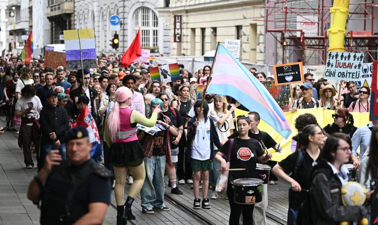 Zagreb Pride povorka u centru grada.