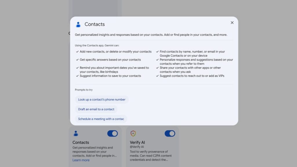 Gemini dobiva integraciju s Google Contactsom za personalizirane odgovore