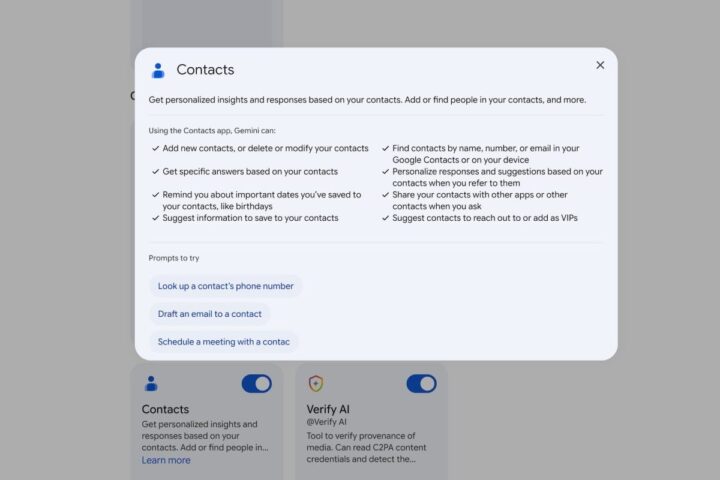 Gemini dobiva integraciju s Google Contactsom za personalizirane odgovore