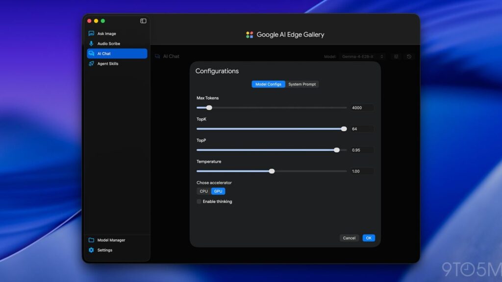 Google AI Edge Gallery stigao na macOS, uz Gemma 4 12B i novu dictation aplikaciju