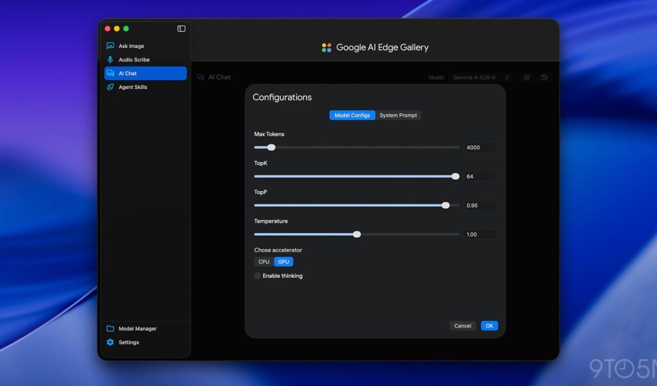 Google AI Edge Gallery stigao na macOS, uz Gemma 4 12B i novu dictation aplikaciju