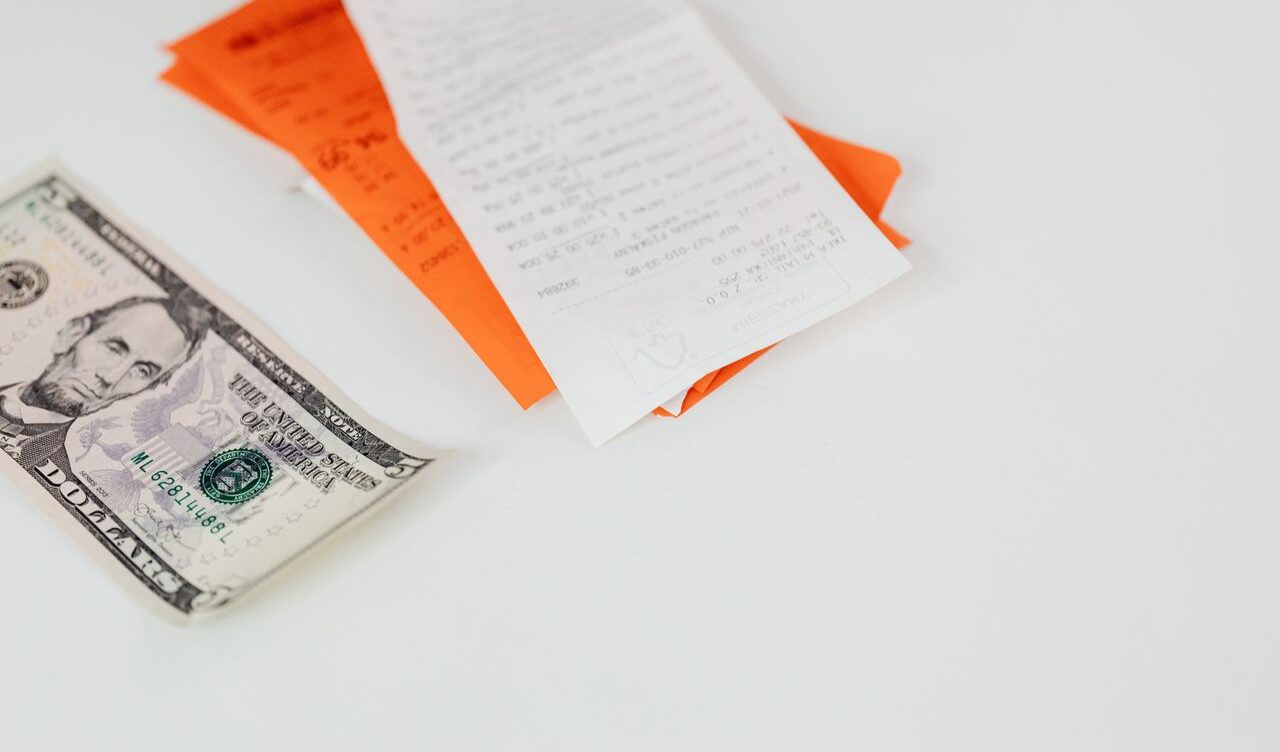 Receipts and financial paperwork illustration