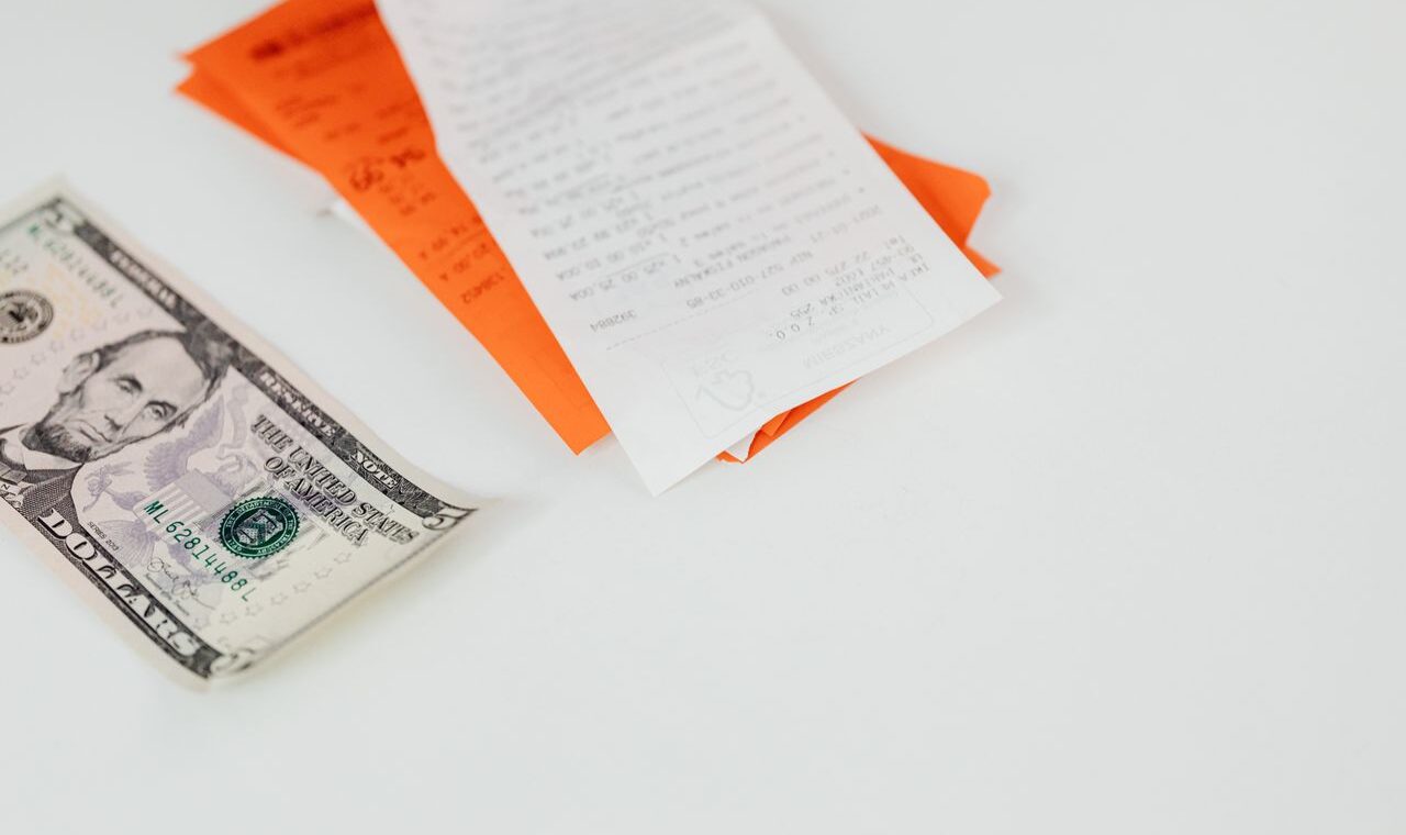 Receipts and financial paperwork illustration