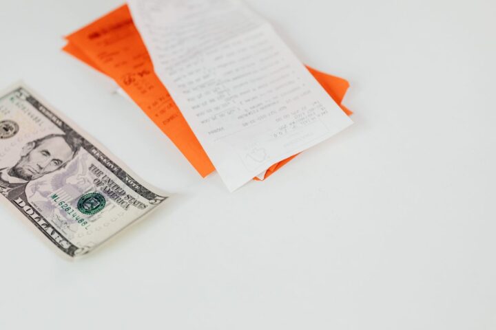 Receipts and financial paperwork illustration