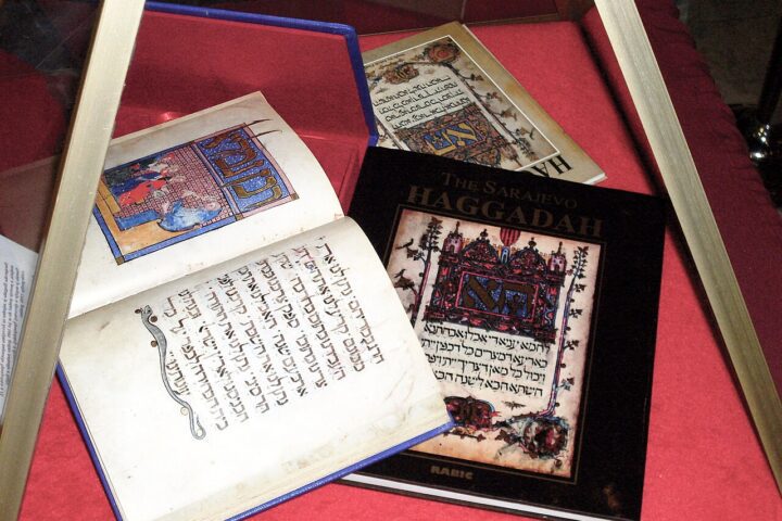 Copy of Sarajevo Haggadah in parliament building