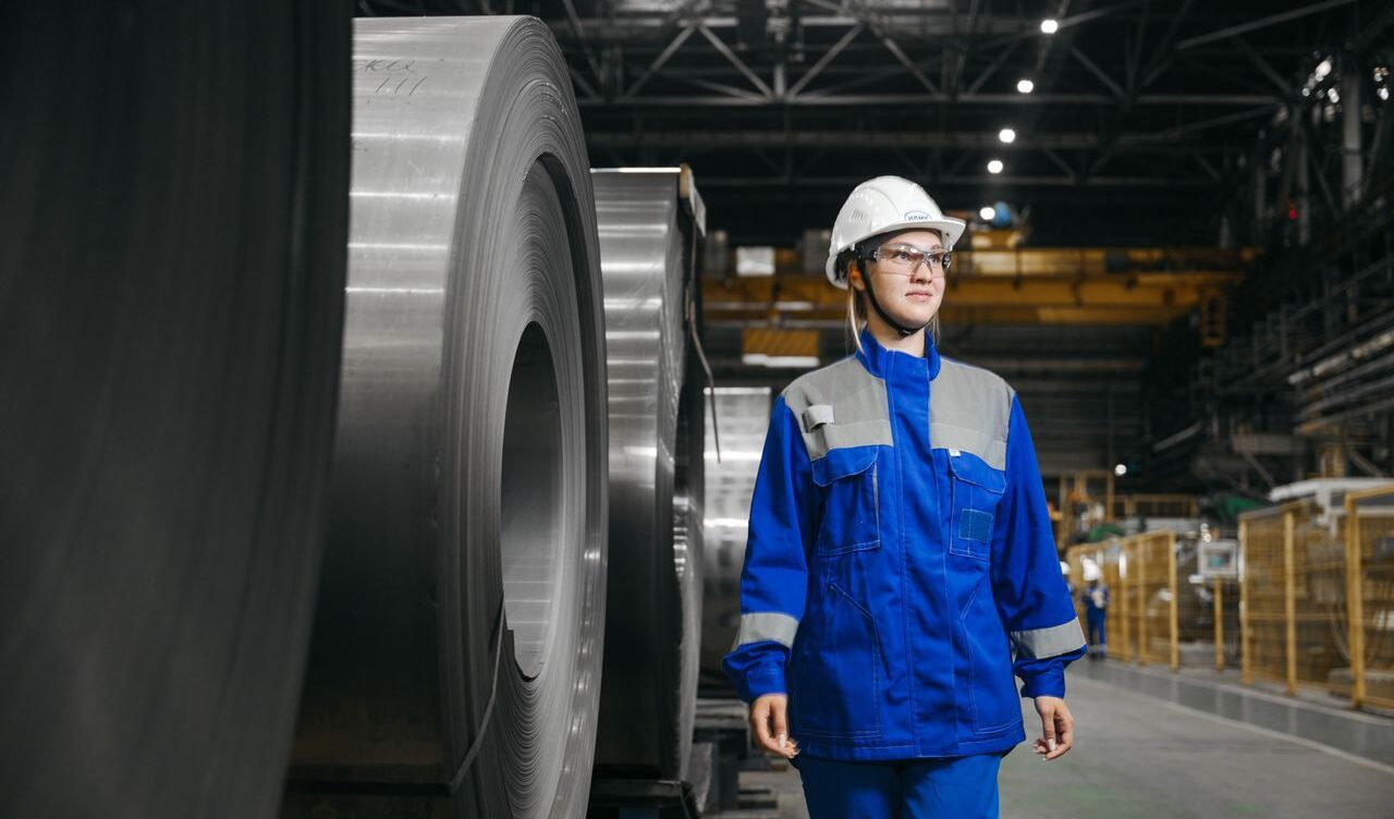 Steel and industrial production illustration