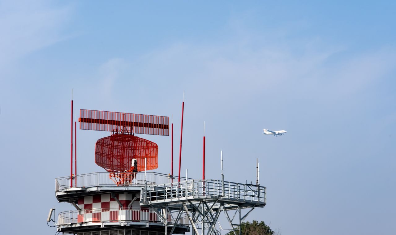 Aircraft in flight as airspace illustration