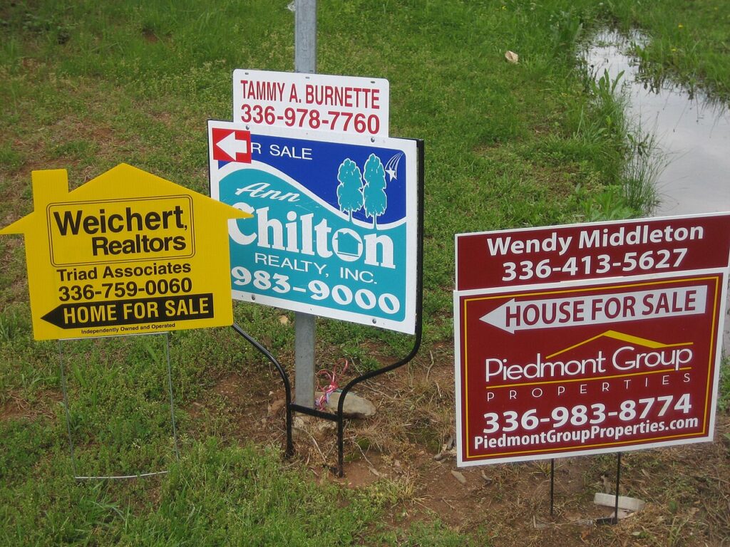Houses for sale sign