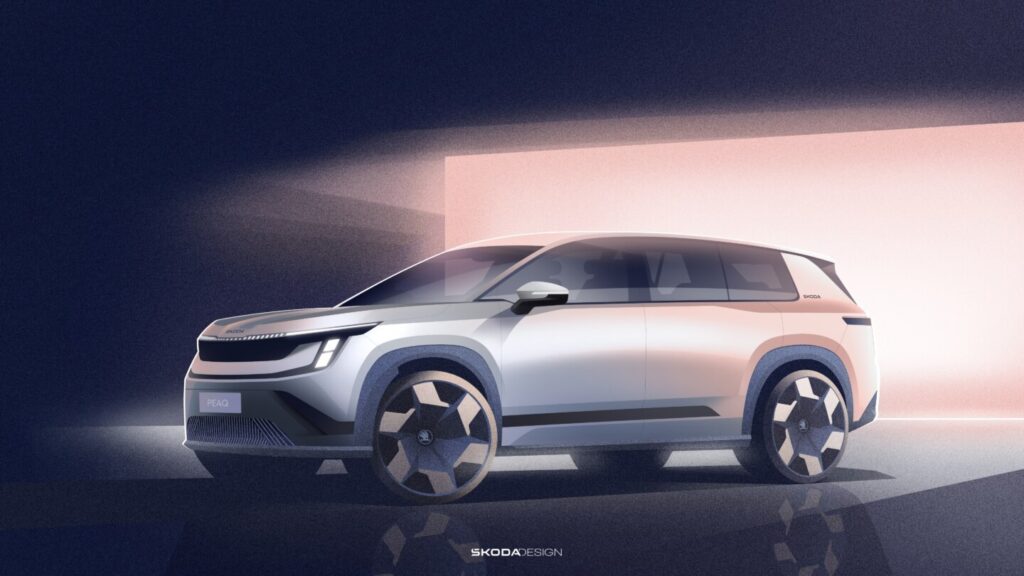 Škoda otkrila prve vanjske skice novog električnog sedmerosjeda Peaq