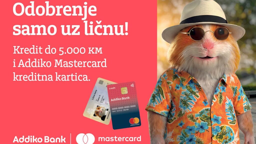 Addiko Bank Sarajevo nudi odobrenje kredita do 5.000 KM uz ličnu kartu
