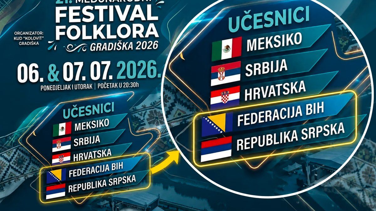 Poster festivala u Gradišci izazvao reakcije zbog prikaza BiH i entiteta